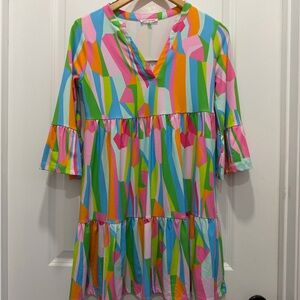 Laguna Glass Multicolor Midi Dress